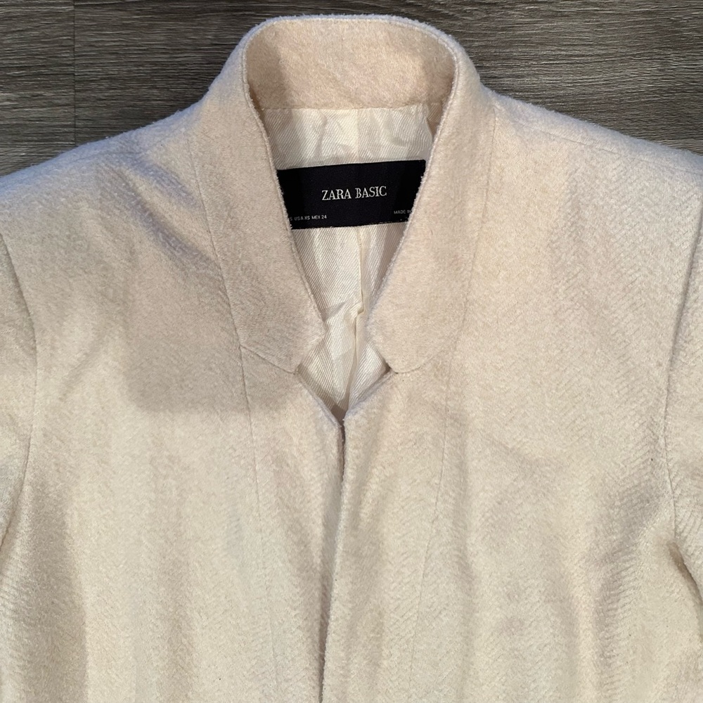 Zara Basic Cream Coat - image 1